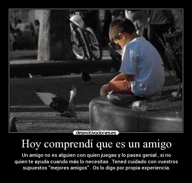 Hoy comprendí que es un amigo - 