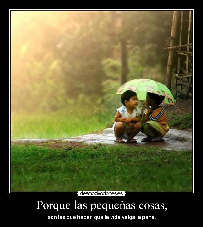 Porque las pequeñas cosas, - son las que hacen que la vida valga la pena.