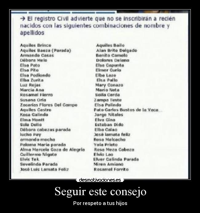 Seguir este consejo - Por respeto a tus hijos