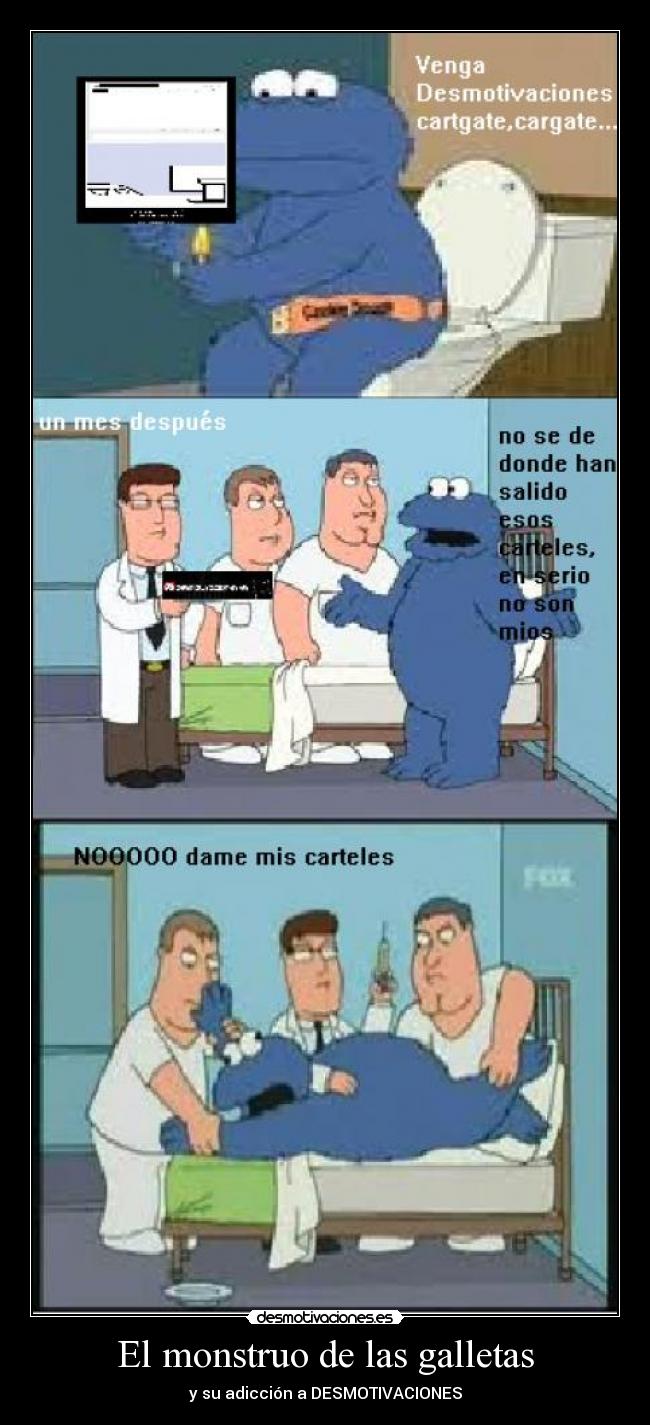 El monstruo de las galletas - y su adicción a DESMOTIVACIONES