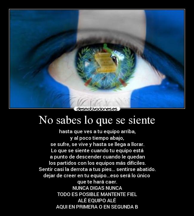 No sabes lo que se siente - 