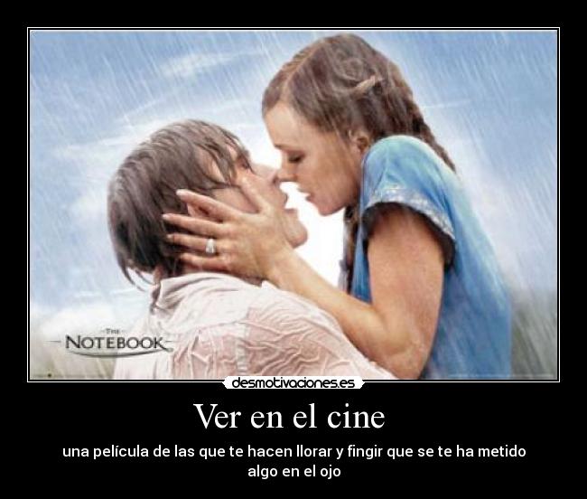Ver en el cine - una película de las que te hacen llorar y fingir que se te ha metido algo en el ojo