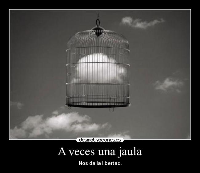 A veces una jaula - Nos da la libertad.