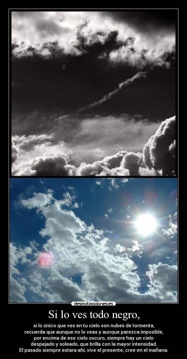 Si lo ves todo negro, -