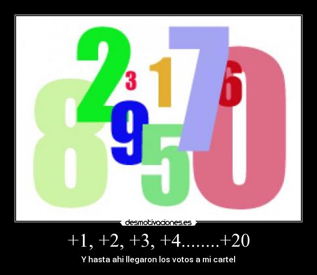 +1, +2, +3, +4........+20 - Y hasta ahi llegaron los votos a mi cartel