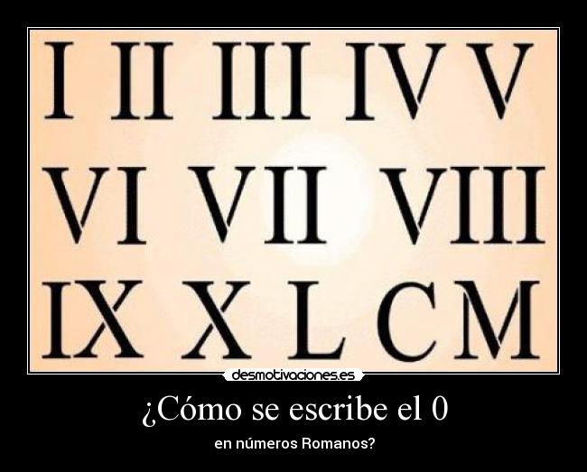 ¿Cómo se escribe el 0 - en números Romanos?