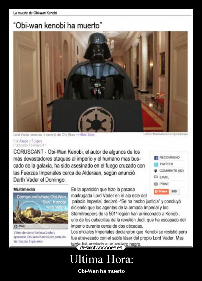 Ultima Hora: - Obi-Wan ha muerto