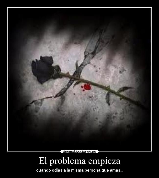 El problema empieza - cuando odias a la misma persona que amas...