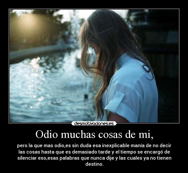 Odio muchas cosas de mi, -
