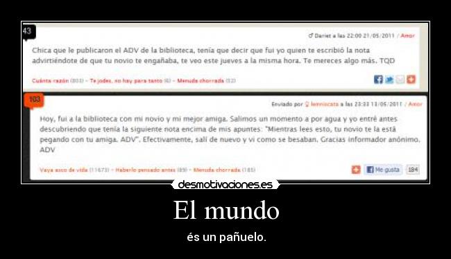 El mundo - és un pañuelo.