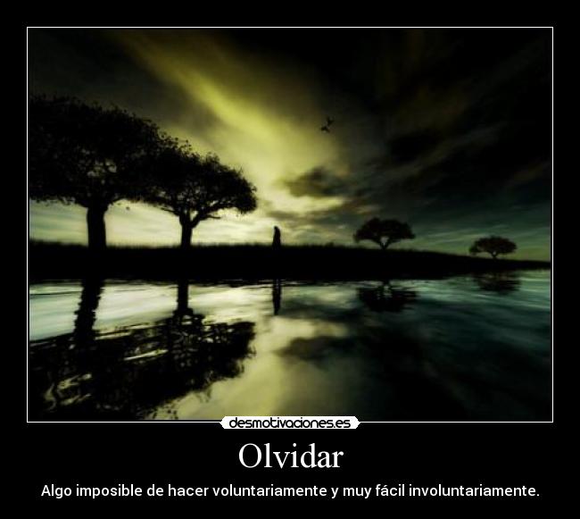 Olvidar - Algo imposible de hacer voluntariamente y muy fácil involuntariamente.