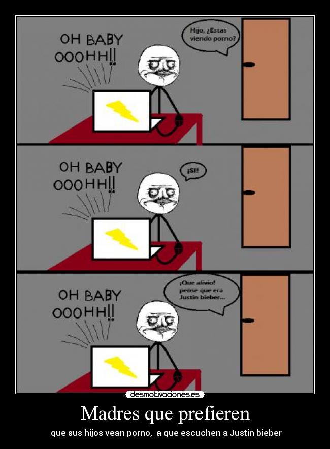 Madres que prefieren - que sus hijos vean porno, a que escuchen a Justin bieber