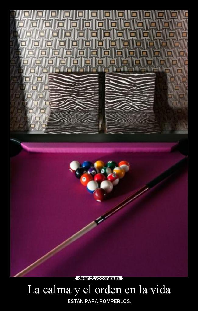 La calma y el orden en la vida - ESTÁN PARA ROMPERLOS.