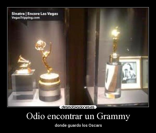 Odio encontrar un Grammy - donde guardo los Oscars