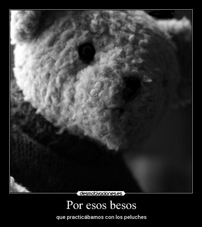 carteles besos por esos besos que practicabamos con los peluches osito peluche blanco negro ojo luego salian mal desmotivaciones
