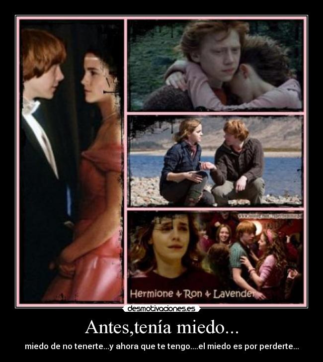 carteles miedo emma watson hermione granger harry potter daniel radcliffe rupert green ron weasly amar amor fue desmotivaciones