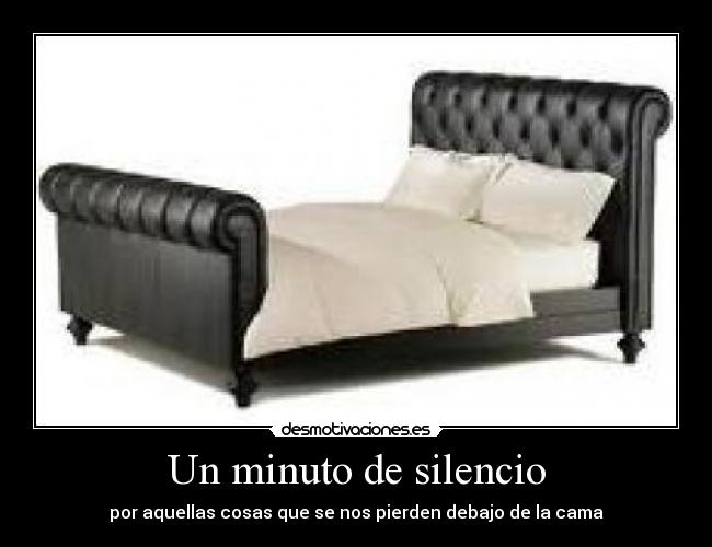 Un minuto de silencio - por aquellas cosas que se nos pierden debajo de la cama