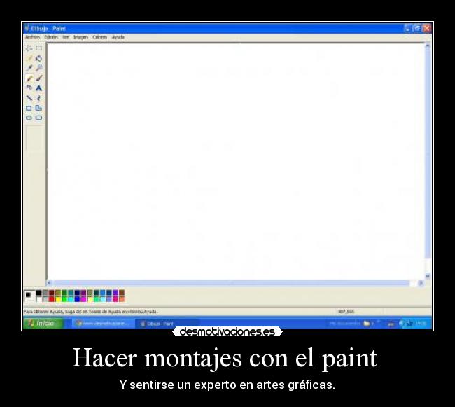 Hacer montajes con el paint -
