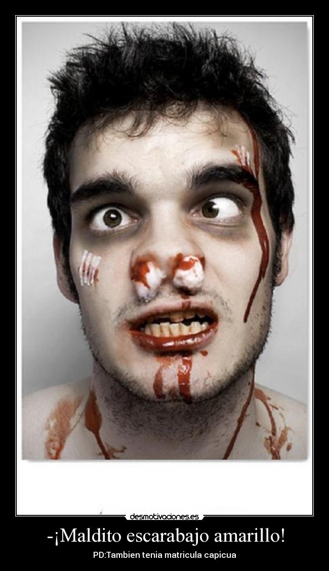 -¡Maldito escarabajo amarillo! - PD:Tambien tenia matricula capicua