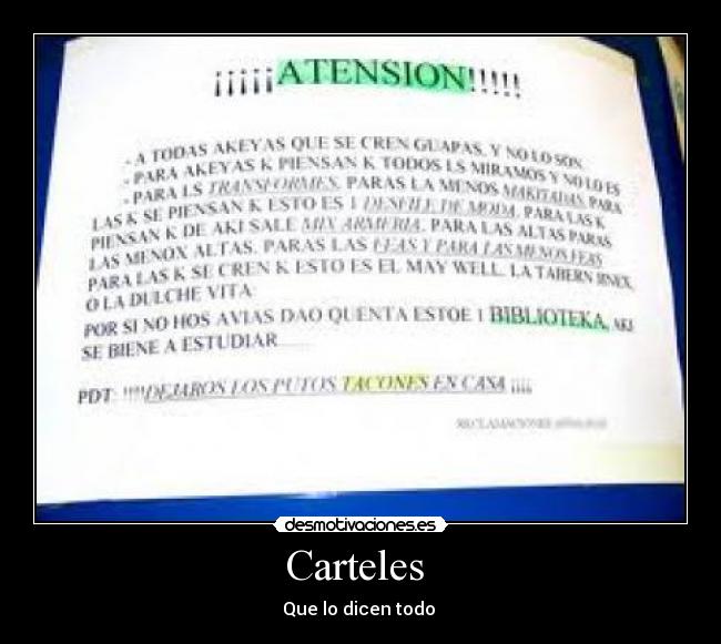 Carteles  - Que lo dicen todo 