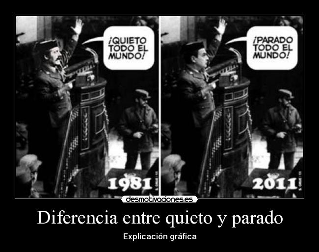 carteles diferencia entre quieto parado desmotivaciones