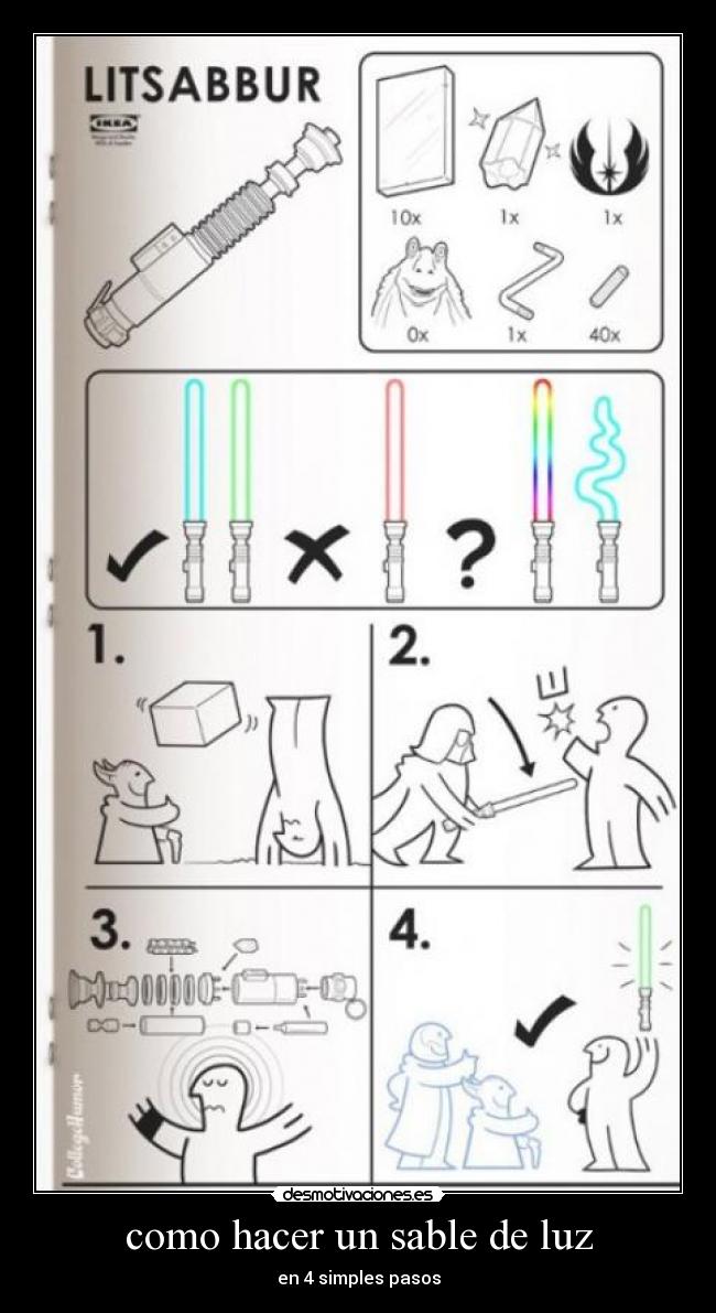 como hacer un sable de luz -