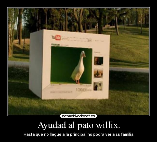 Ayudad al pato willix. - Hasta que no llegue a la principal no podra ver a su familia