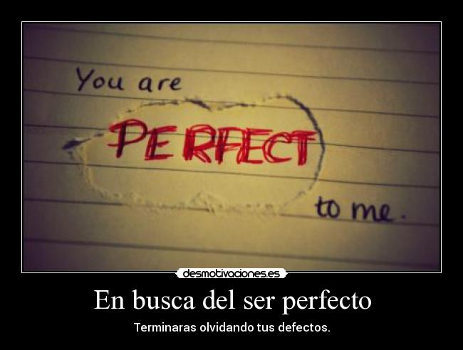 En busca del ser perfecto -