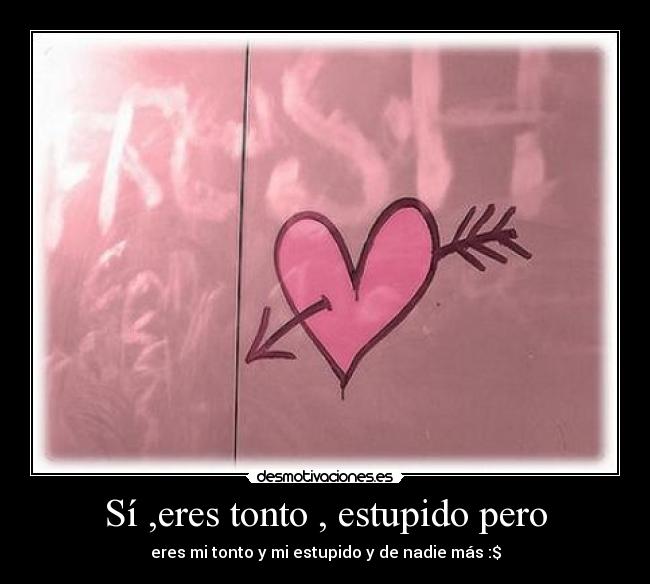 Sí ,eres tonto , estupido pero - eres mi tonto y mi estupido y de nadie más :$