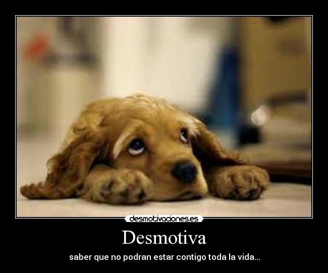 Desmotiva - saber que no podran estar contigo toda la vida...