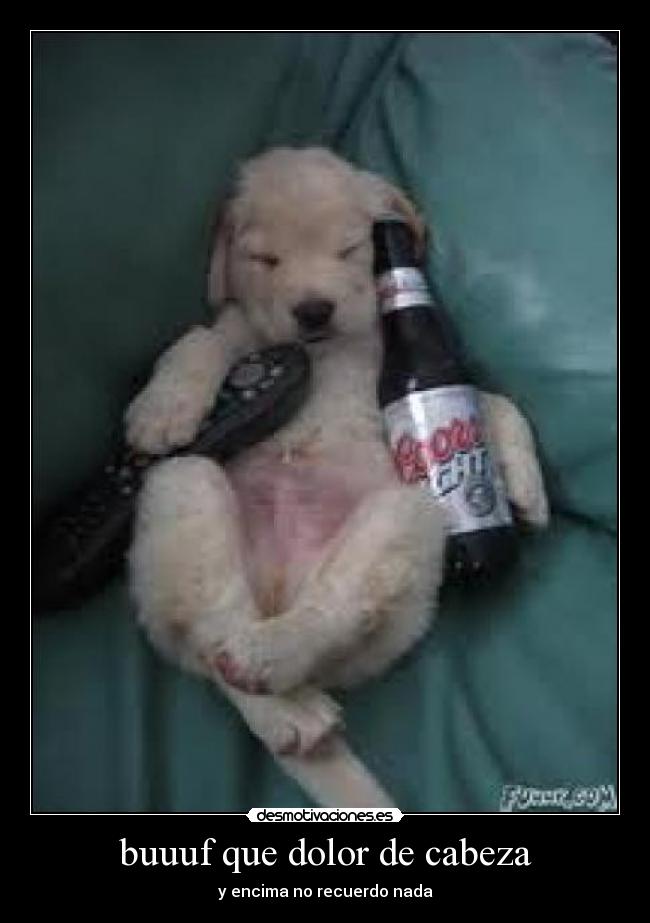 buuuf que dolor de cabeza - y encima no recuerdo nada