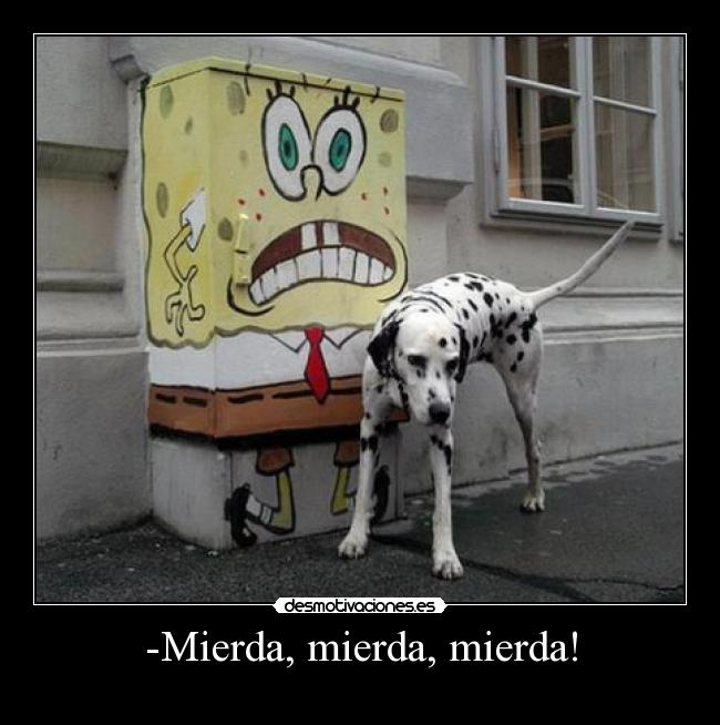 carteles bob esponja mierda perros desmotivaciones