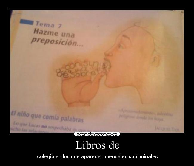 Libros de - colegio en los que aparecen mensajes subliminales