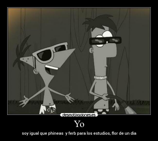 Yo - soy igual que phineas  y ferb para los estudios, flor de un dia