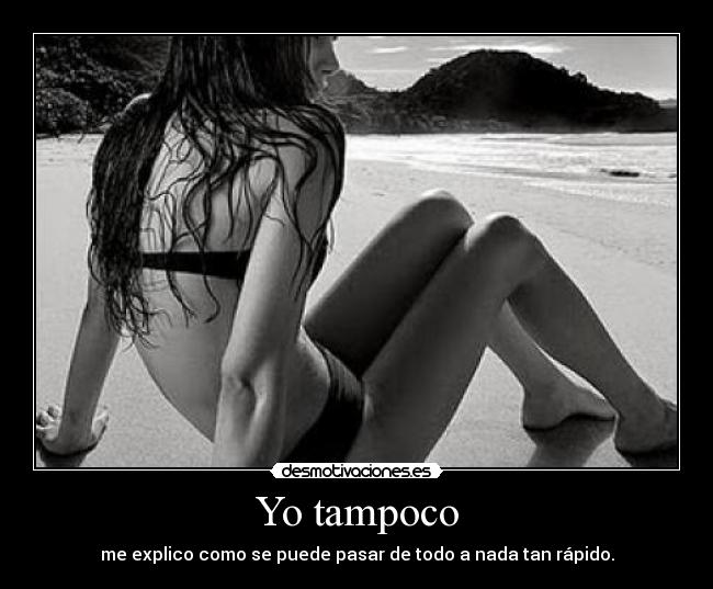 Yo tampoco - me explico como se puede pasar de todo a nada tan rápido.