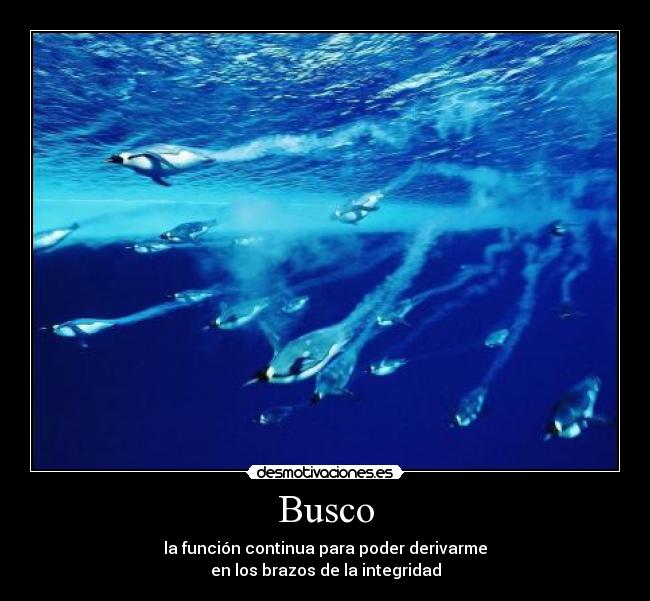 Busco - la función continua para poder derivarme
en los brazos de la integridad