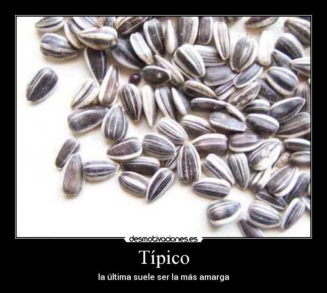 Típico - la última suele ser la más amarga