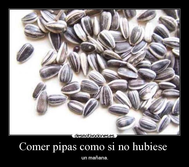 Comer pipas como si no hubiese -