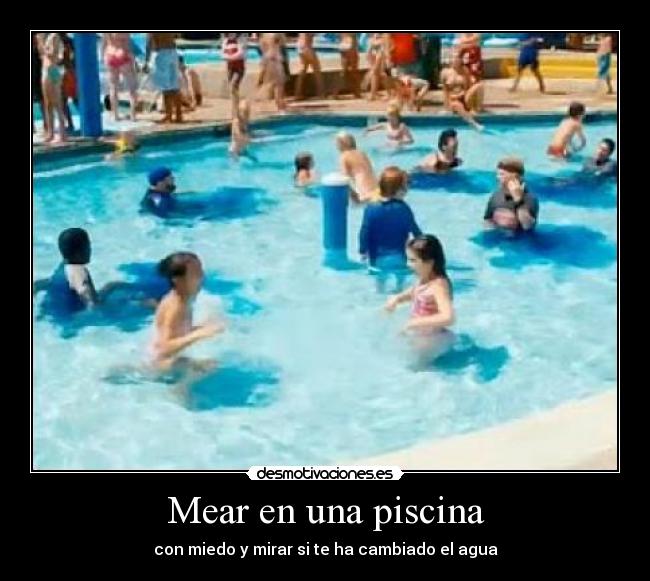 Mear en una piscina - con miedo y mirar si te ha cambiado el agua
