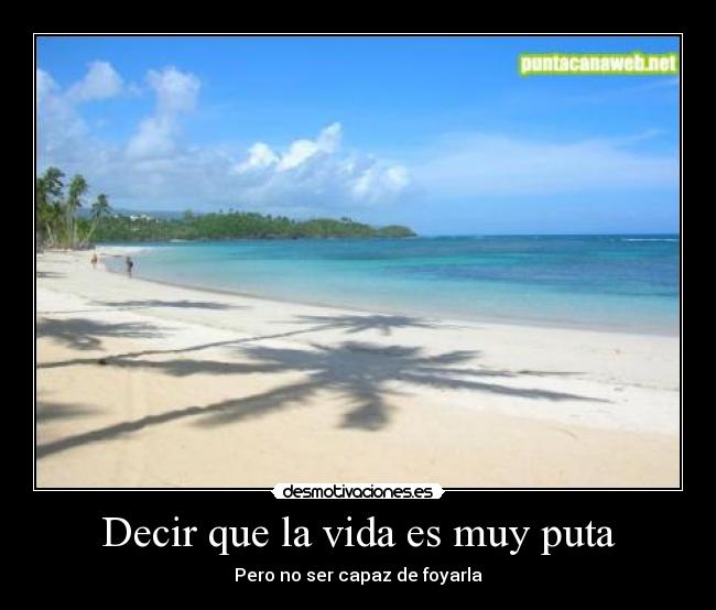 Decir que la vida es muy puta - Pero no ser capaz de foyarla