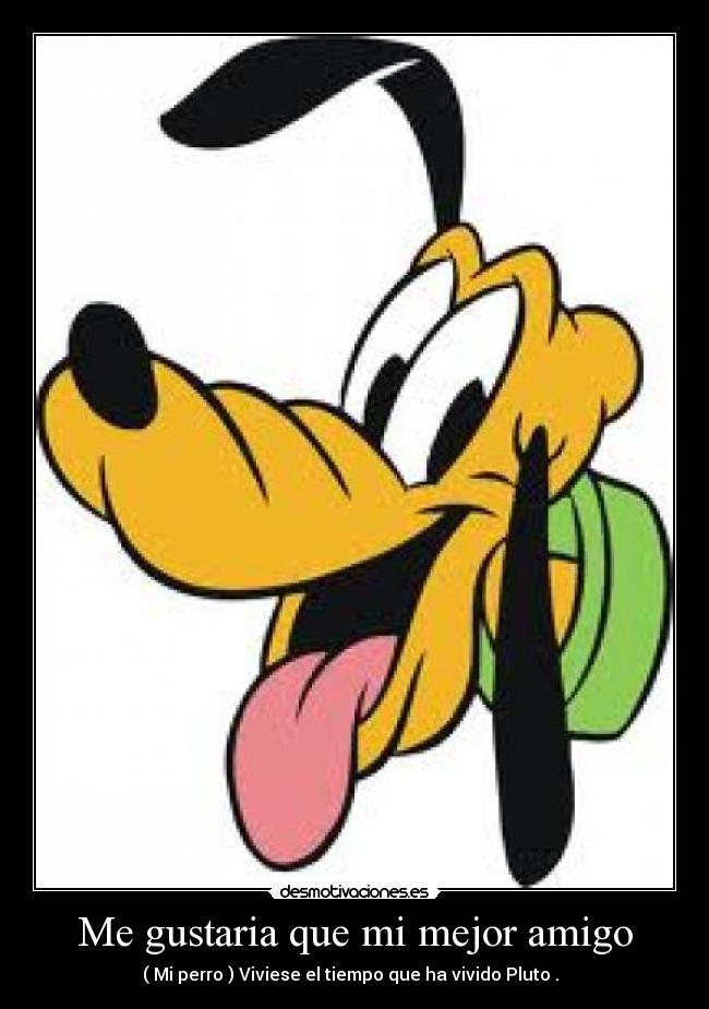 Me gustaria que mi mejor amigo - ( Mi perro ) Viviese el tiempo que ha vivido Pluto .