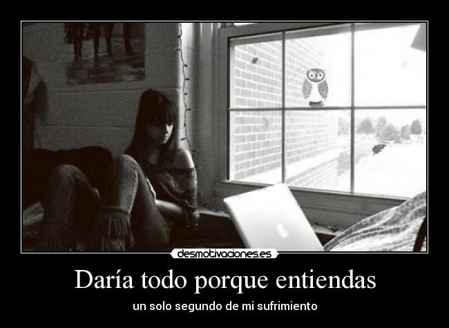 Daría todo porque entiendas - un solo segundo de mi sufrimiento