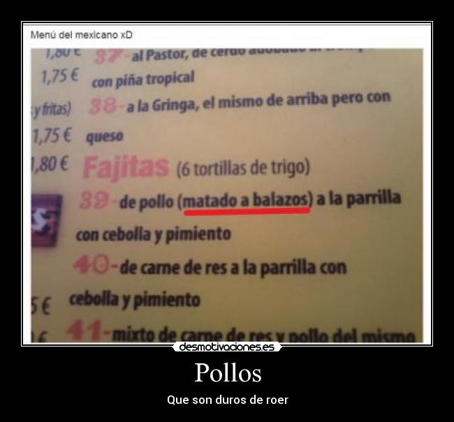 carteles pollo balas desmotivaciones