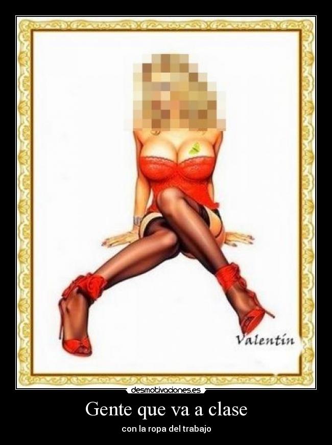 Gente que va a clase - con la ropa del trabajo