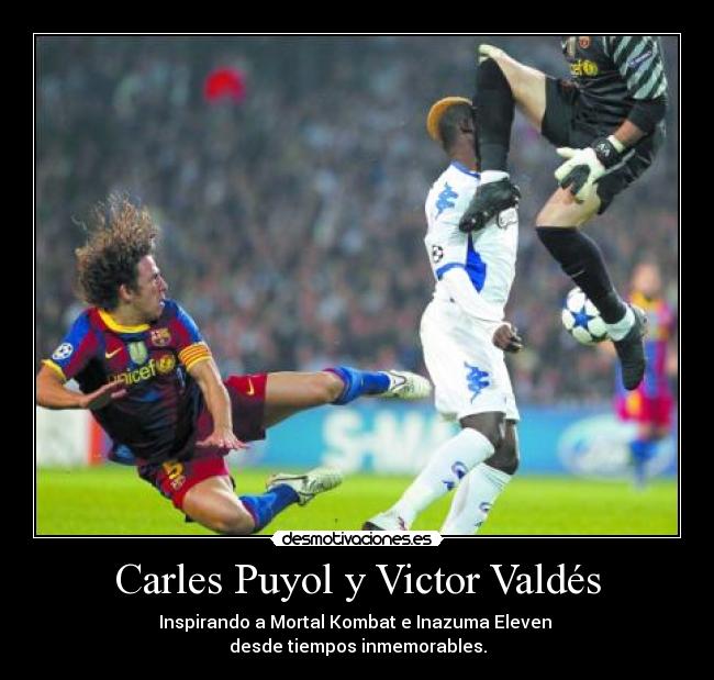 Carles Puyol y Victor Valdés -