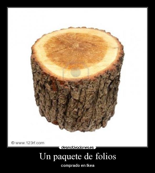Un paquete de folios - comprado en Ikea