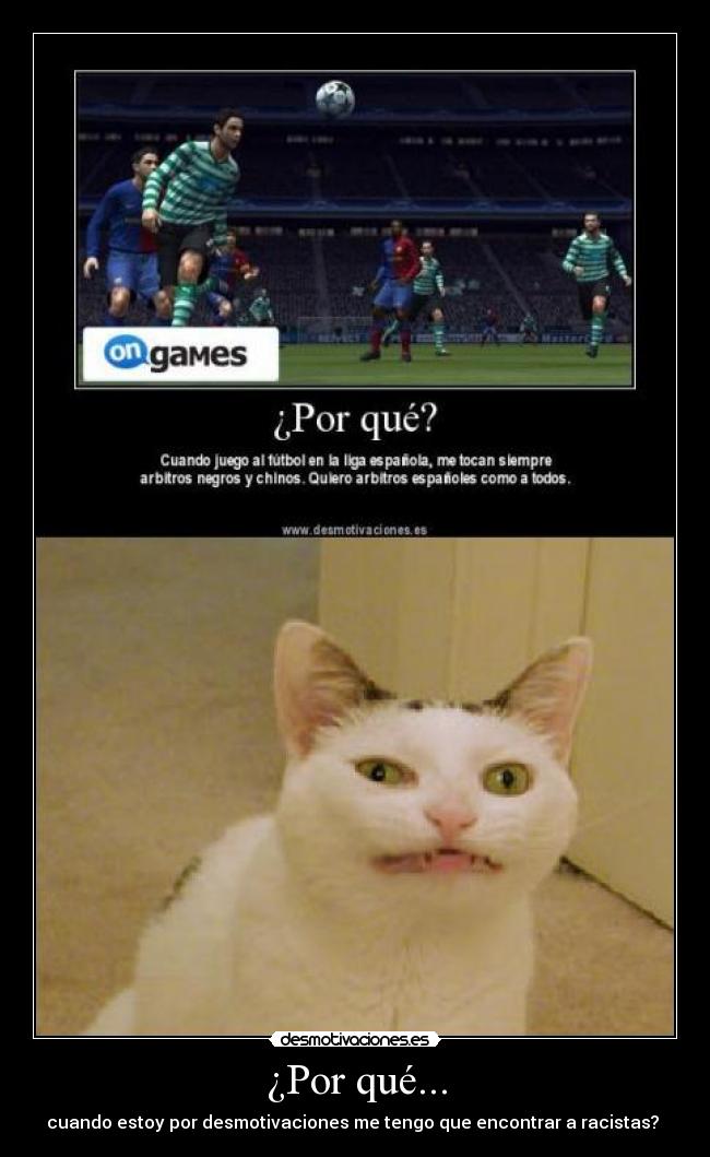 ¿Por qué... - cuando estoy por desmotivaciones me tengo que encontrar a racistas?