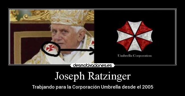 carteles papa umbrella joseph ratzinger desmotivaciones