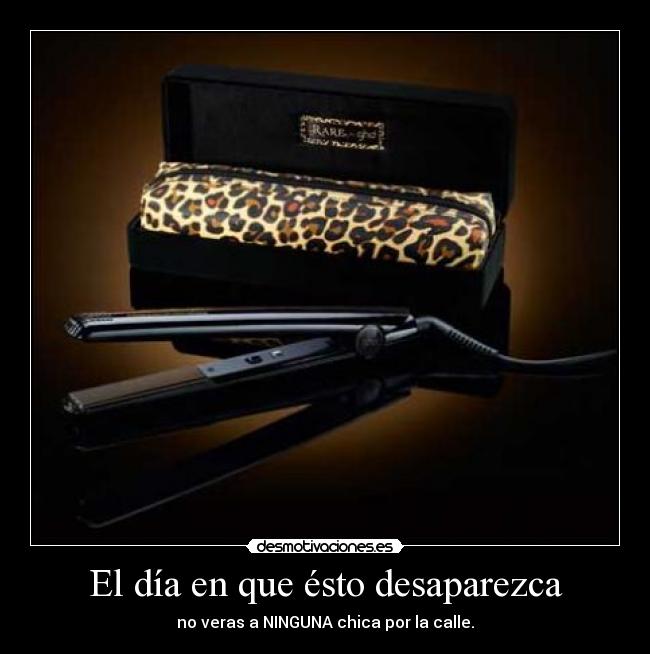 El día en que ésto desaparezca - no veras a NINGUNA chica por la calle.