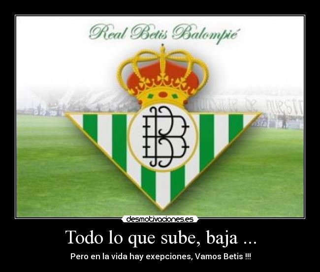 Todo lo que sube, baja ... - Pero en la vida hay exepciones, Vamos Betis !!!